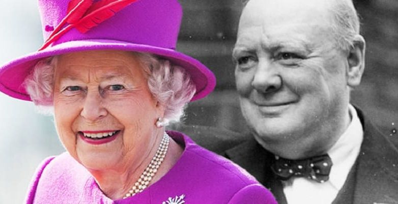 1044127 Королева Елизавета II и Уинстон Черчилль